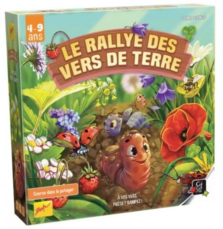 Le rallye des vers de terre, un jeu de course pour les enfants dès 4 ans.